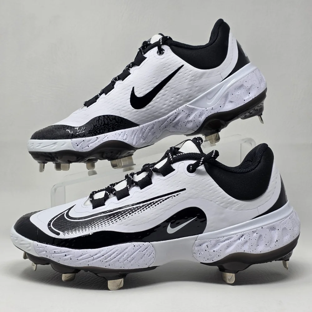 Nike Alpha Huarache Elite 4 Low Men's Size 7.5 White Metal Cleats FD2745-110 New